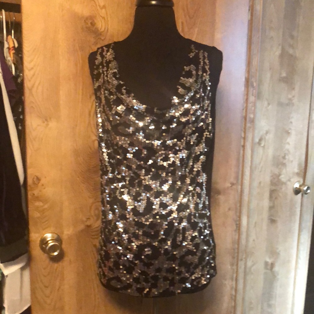 Pretty Silver Sequin Michael Kors Blouse